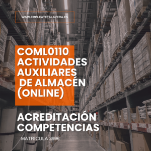 COML0110 Actividades Auxiliares de Almacén (Online) 210h