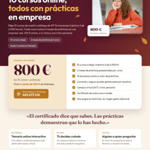 10x1 Octubre Promo · 10 cursos + 400 h de prácticas